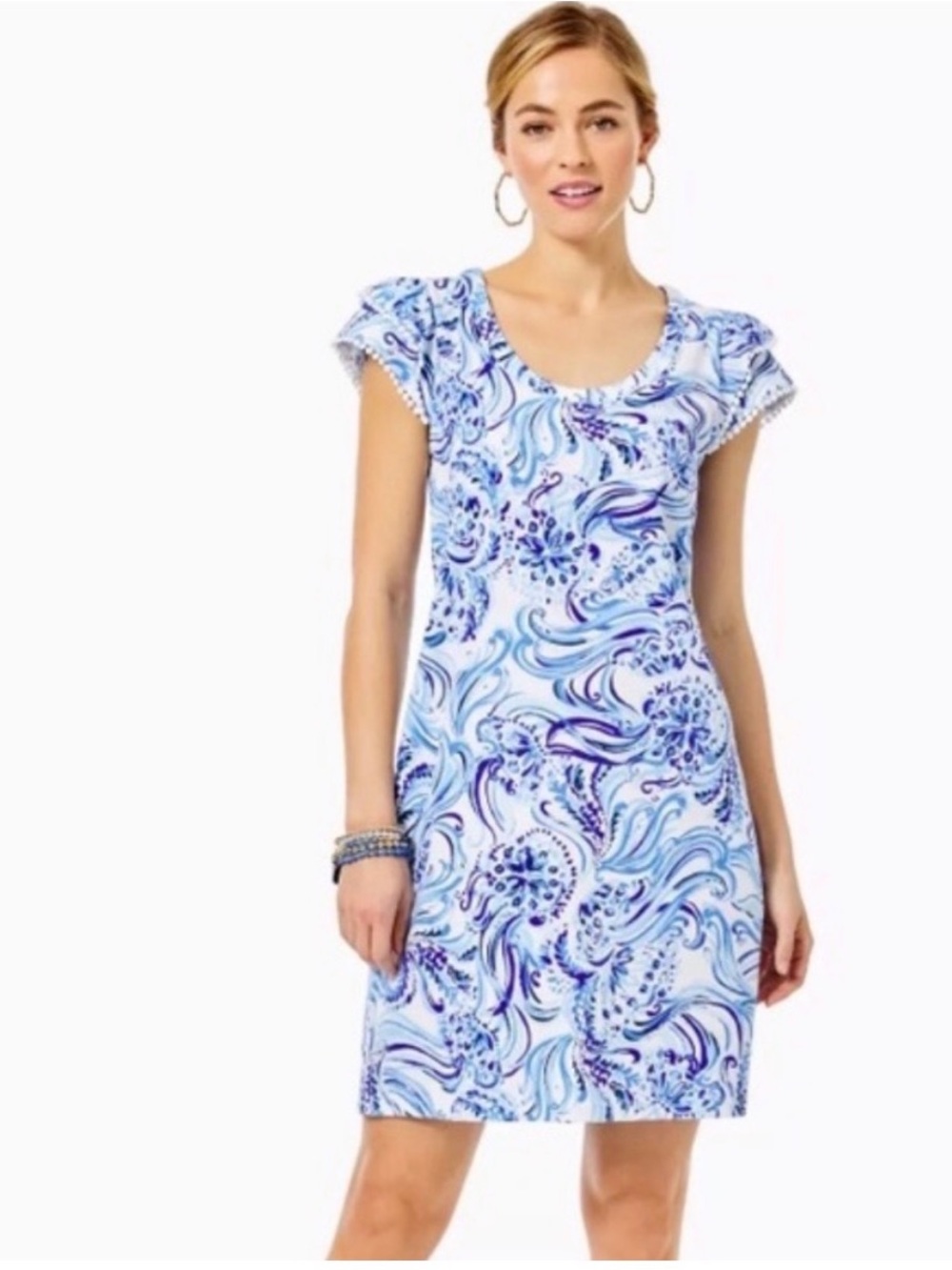 Lilly Pulitzer Bridgitte Cotton Shift Dress in Resort White Don't Be Jelly